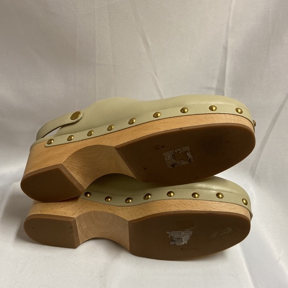 J. Crew Convertible Leather Studded Clogs Sage Green Size 9 - Picture 7 of 7